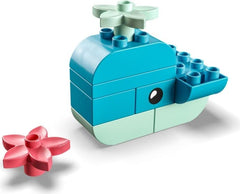 Closeup of LEGO DUPLO whale and bricks for imaginative toddler play