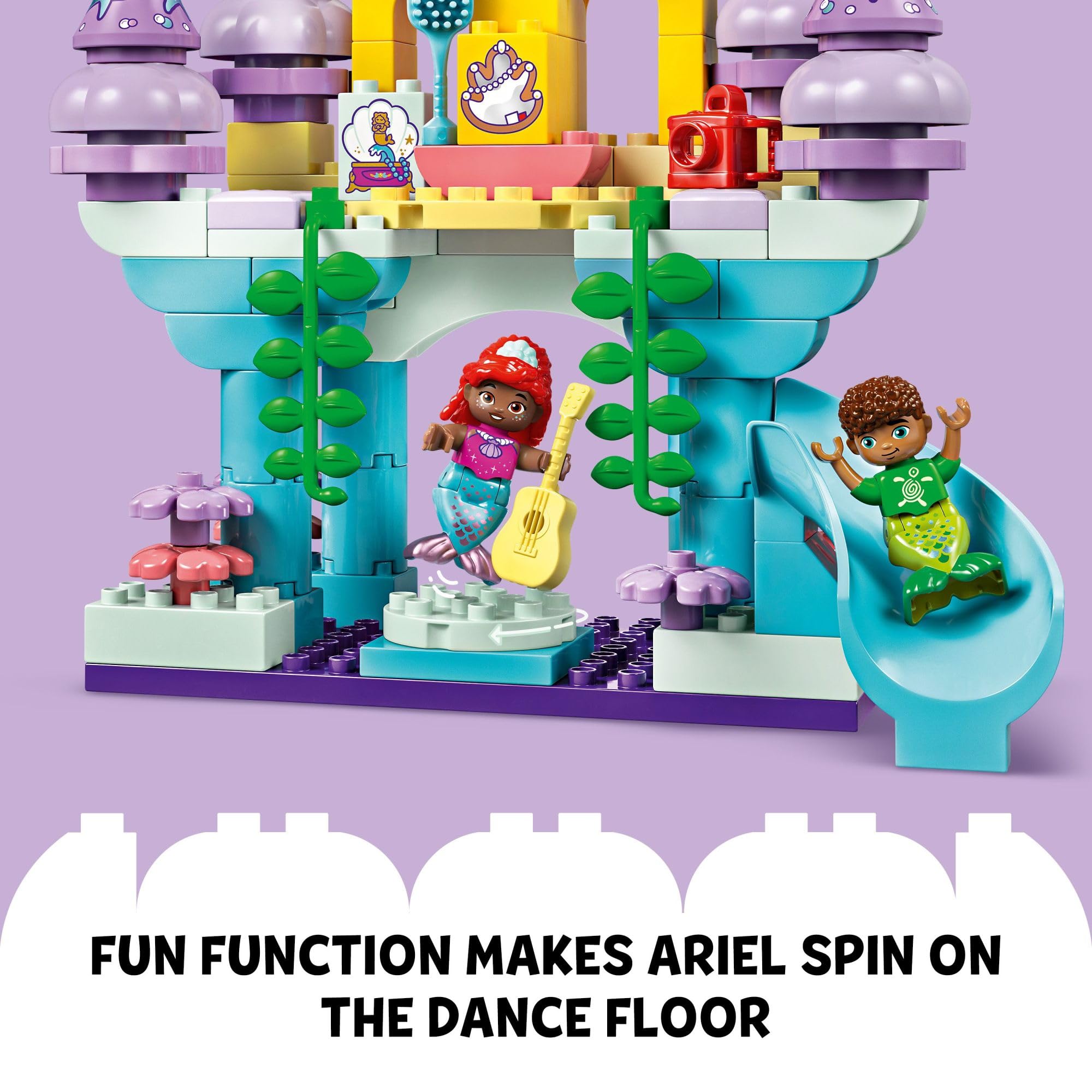 LEGO DUPLO Ariel brush camera guitar set enhances pretend moments and memory-making.