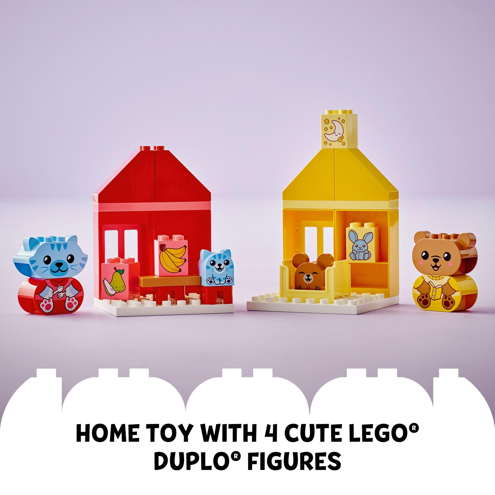 LEGO DUPLO color-coded routines simplify building and role-play sessions.