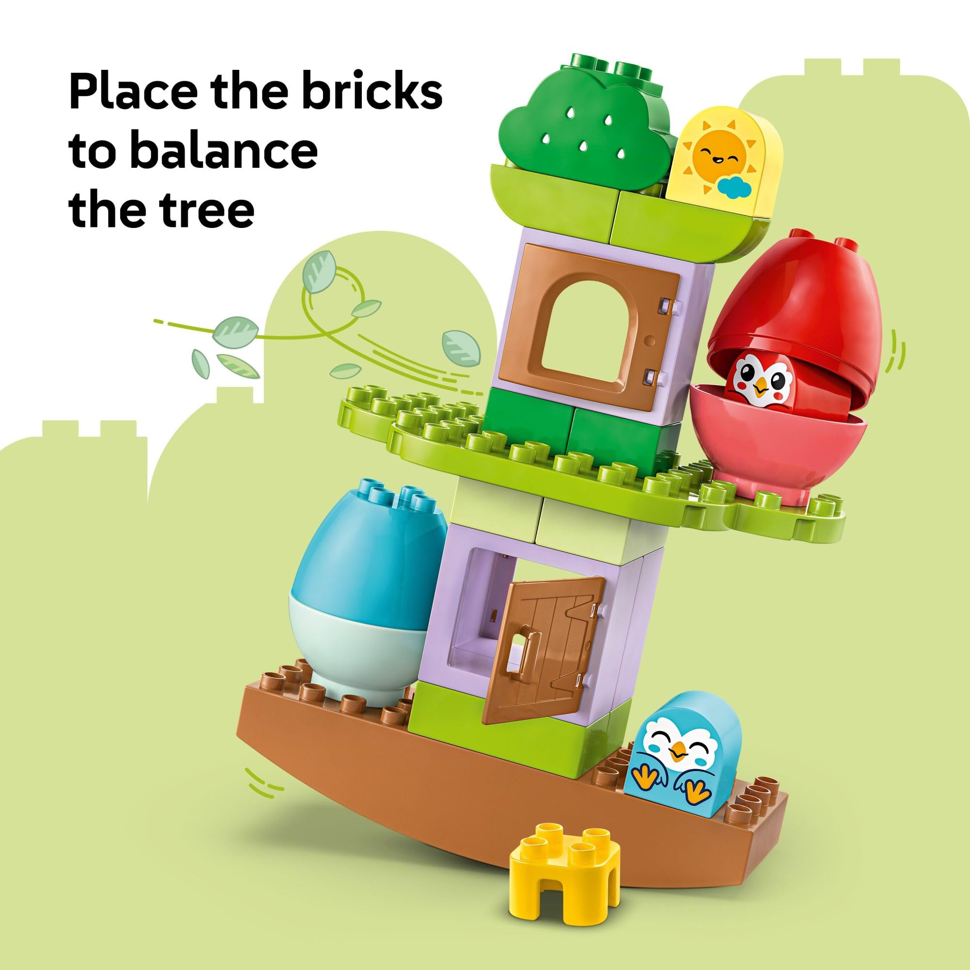 LEGO DUPLO color-sorted eggs aid sorting and pattern recognition.