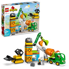 LEGO DUPLO Construction Site bulldozer in action supporting imaginative play and motor skills.