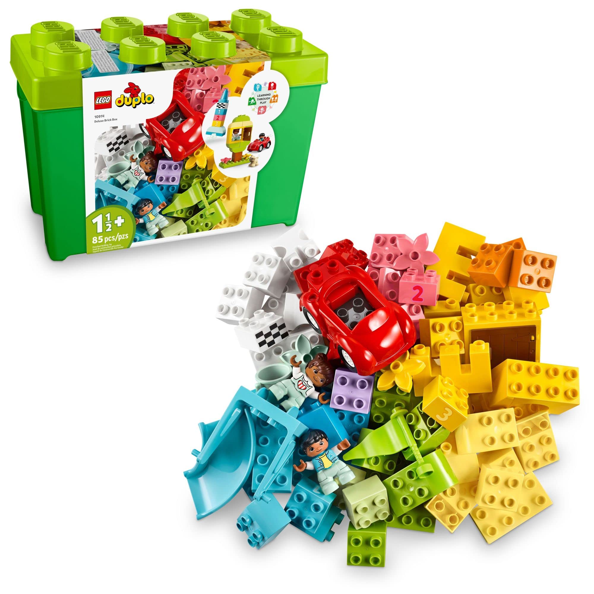 LEGO DUPLO Deluxe Brick Box 10914 storage box keeps bricks organized and ready for play.