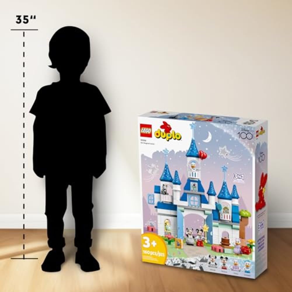 LEGO DUPLO Disney 3in1 Magic Castle with Figaro the cat figure adds cute details.