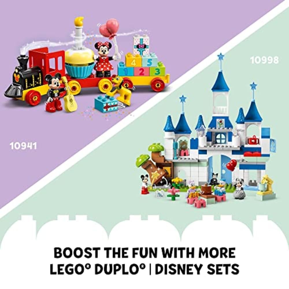 LEGO DUPLO Disney 3in1 Magic Castle with kitchen mixer and balloons for festive storytelling.