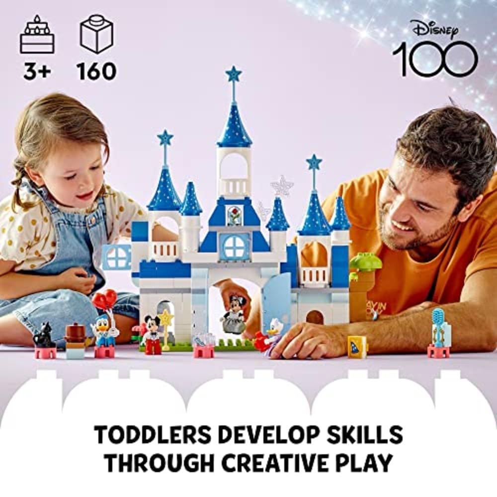 LEGO DUPLO Disney 3in1 Magic Castle with Minnie figure supports creative playtime adventures.