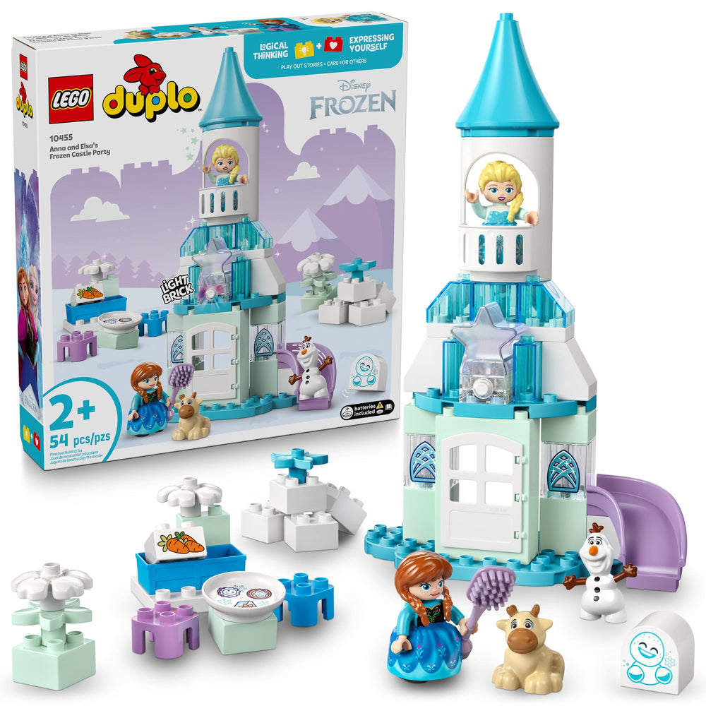 LEGO DUPLO Disney Anna and Elsa's Frozen Castle Party front view for imaginative play.