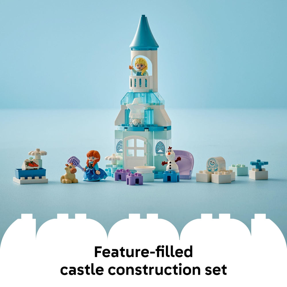 LEGO DUPLO Disney Anna and Elsa's Frozen Castle Party light brick glowing colors.