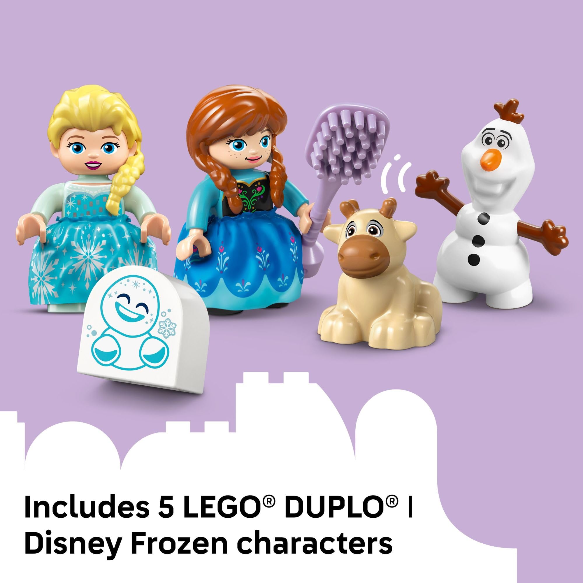 LEGO DUPLO Disney Anna and Elsa's Frozen Castle Party sliding element in action.