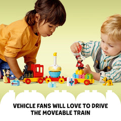 Five stackable number bricks support early counting with LEGO DUPLO play.