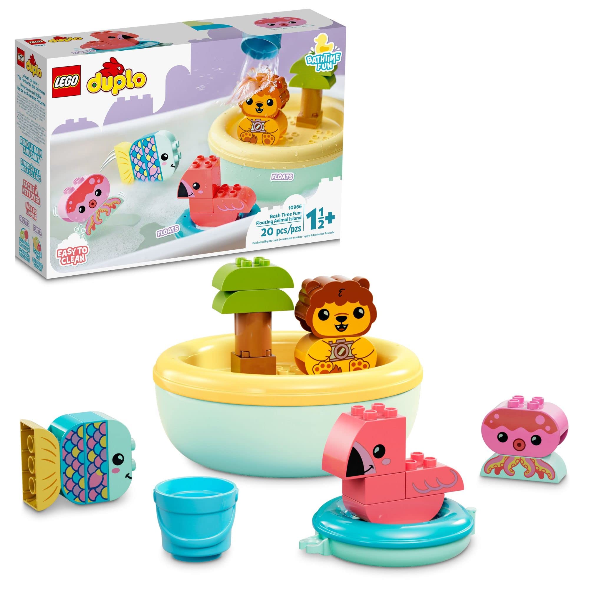 LEGO DUPLO Floating Animal Island 10966 bath toy for fun and organization