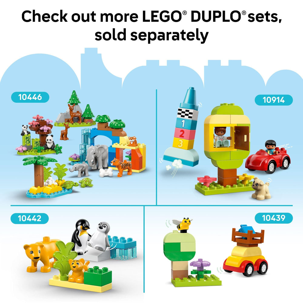 LEGO DUPLO baseplate measures 25 cm square for versatile layouts.