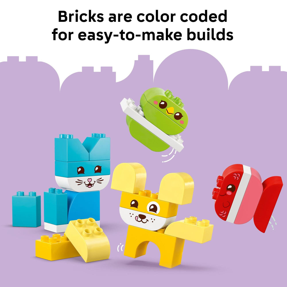 Bird figure from LEGO DUPLO 3-in-1 Pets invites color sorting and imaginative play