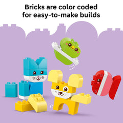Bird figure from LEGO DUPLO 3-in-1 Pets invites color sorting and imaginative play