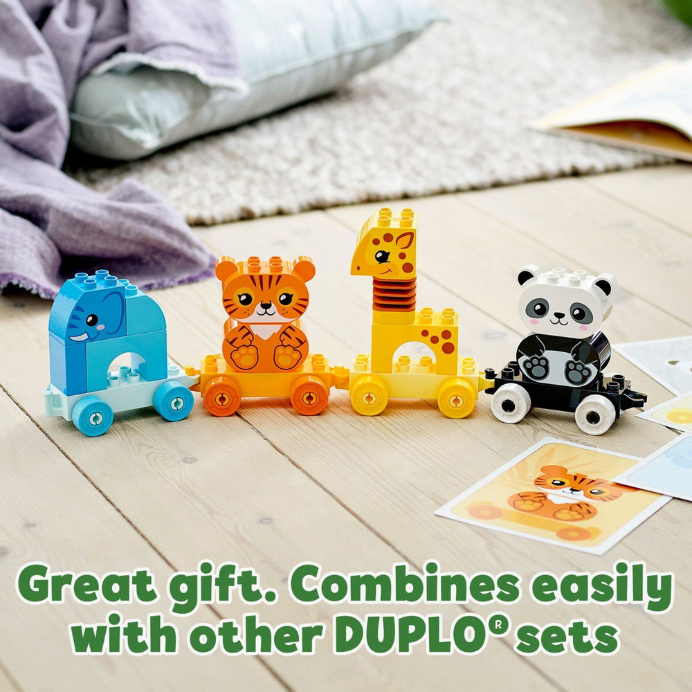 LEGO DUPLO push-along carriages with wheels for coordinated movement