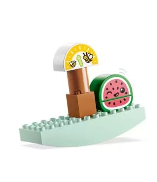 Lemon piece adds bright color focus for early recognition during shop play.