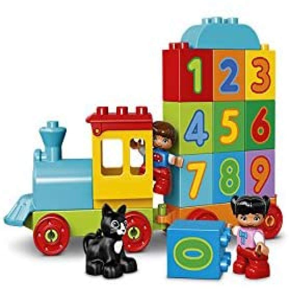 LEGO DUPLO Number Train 23-piece set shown with bricks and wagons in view