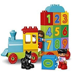 LEGO DUPLO Number Train 23-piece set shown with bricks and wagons in view