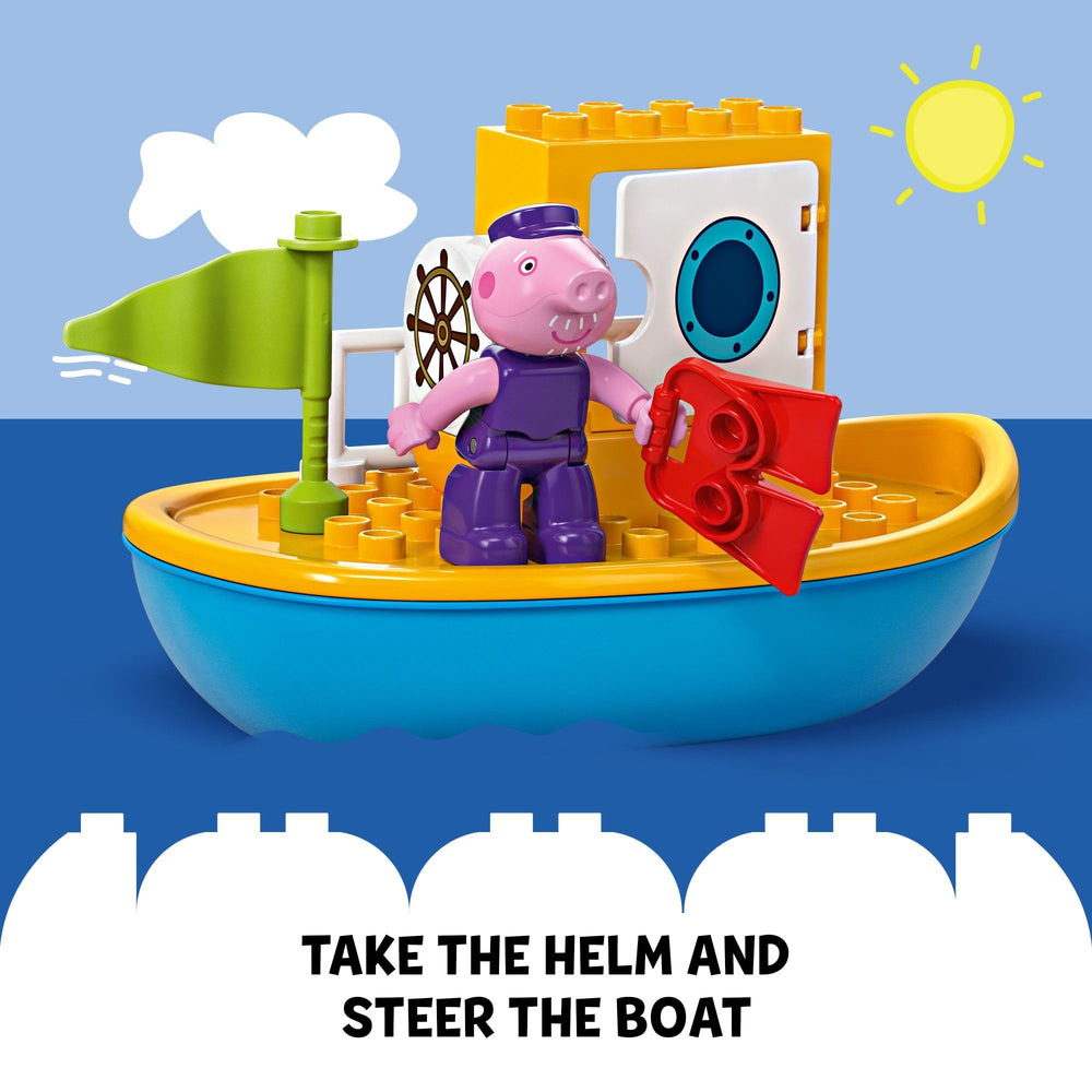LEGO DUPLO Peppa Pig Boat Trip shells and bucket boost fine motor skills