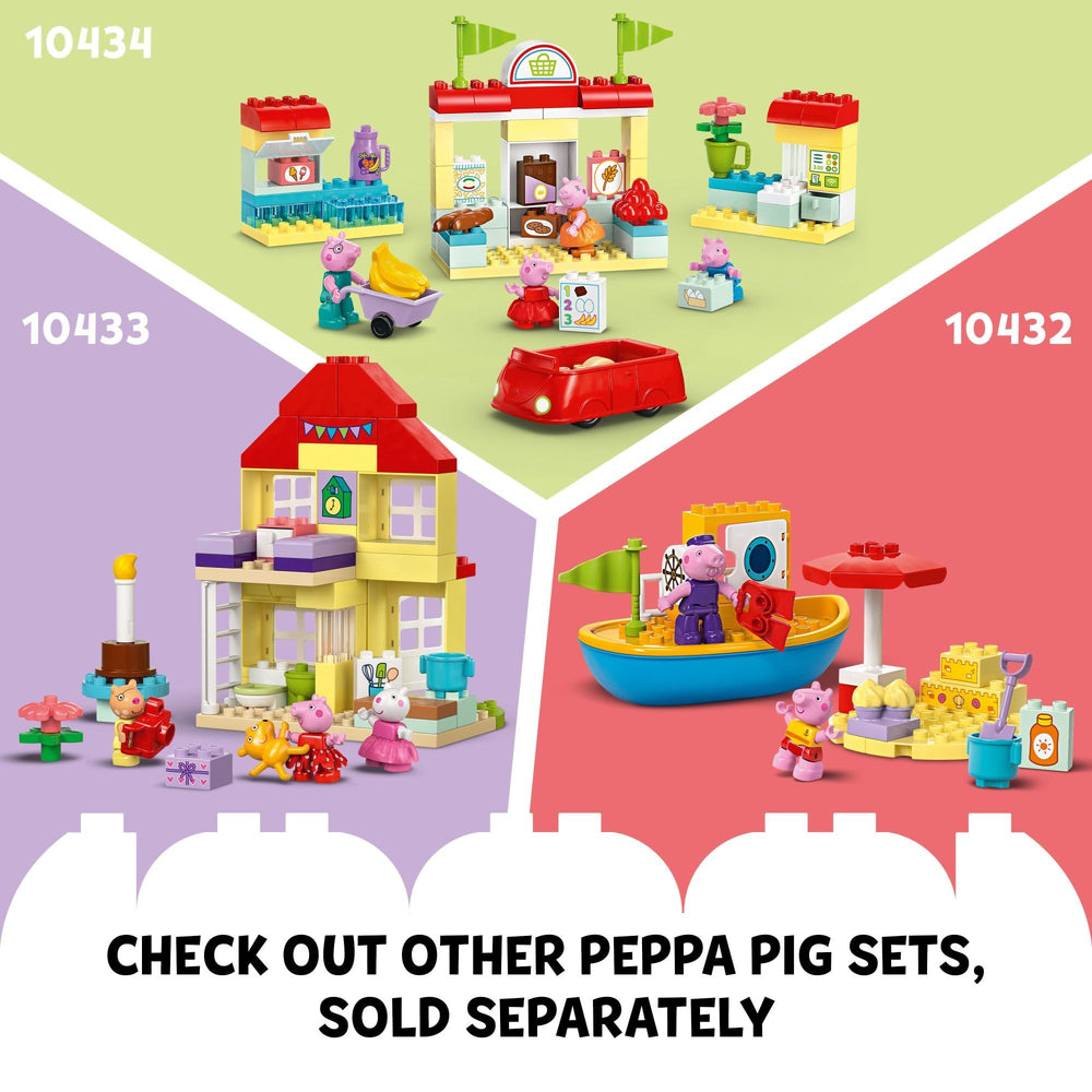 Garden growth play scene with LEGO DUPLO Peppa Pig and plant elements