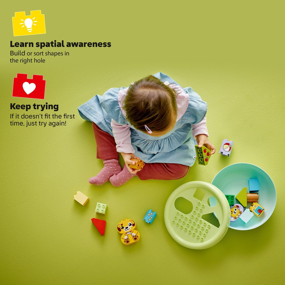 LEGO DUPLO Puppy House puppy figures inspire imaginative play and storytelling while building hand-eye coordination.