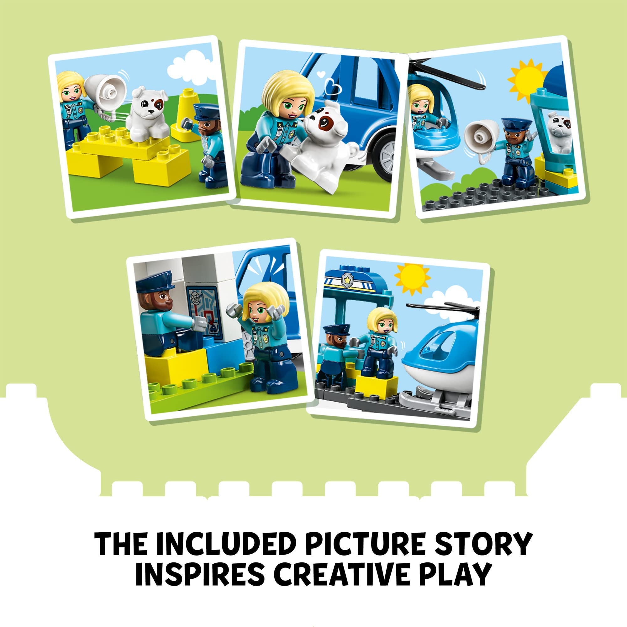 LEGO DUPLO Rescue Police Station police dog figure adds companionship and investigative play