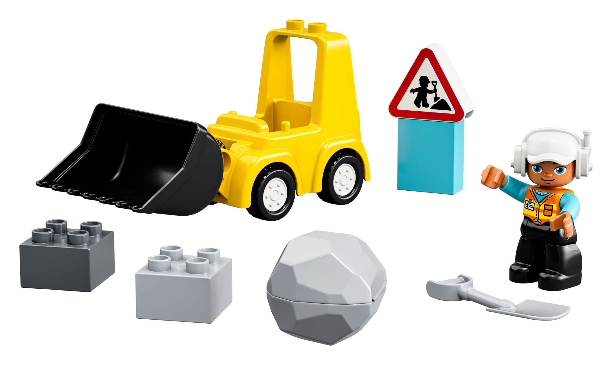 LEGO DUPLO scoop raises and lowers for fine motor skill practice.