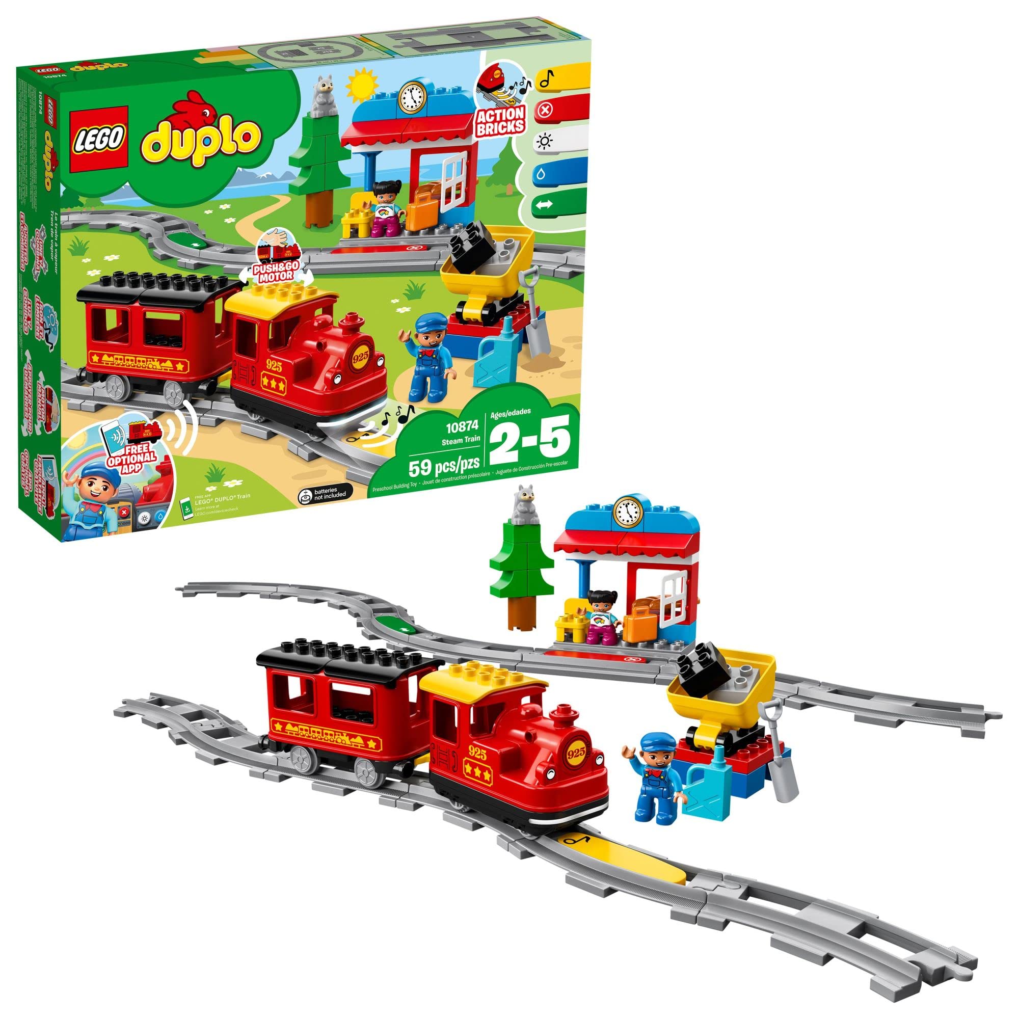 LEGO DUPLO Steam Train with Push & Go for easy toddler play and exploration.