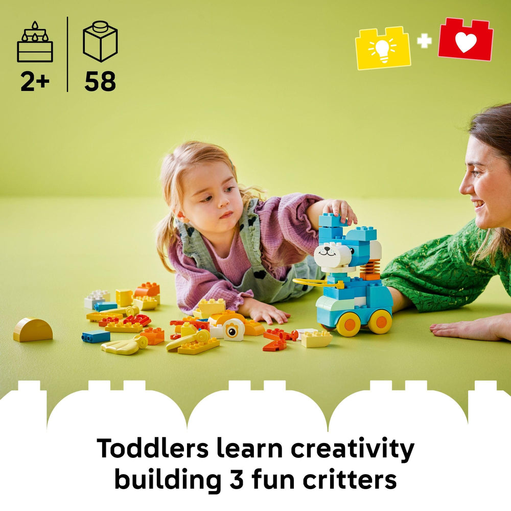 LEGO DUPLO Town 3 in 1 Animals on Wheels: fish on wheels supports sensory play and coordination