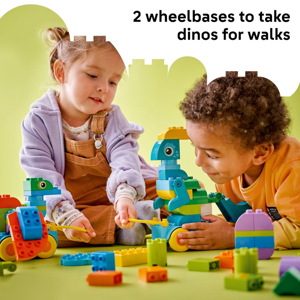 LEGO DUPLO Dinosaurs on Wheels moving features engage tactile exploration and storytelling