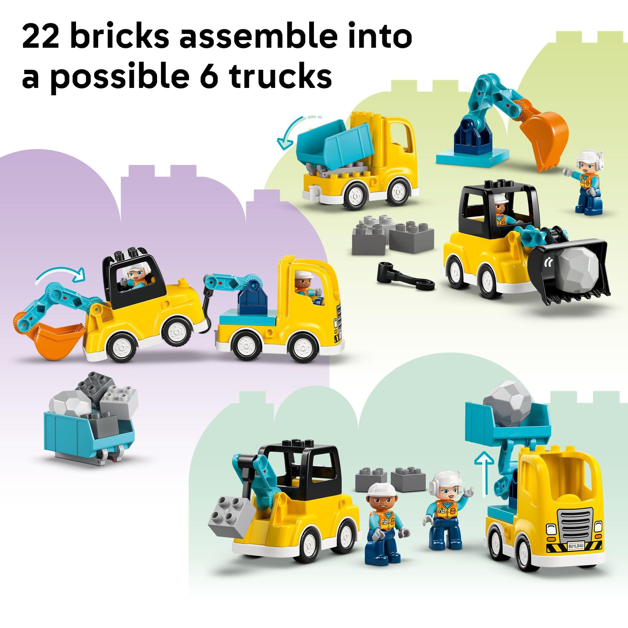 LEGO DUPLO Town 3 in 1 tow truck with rotating arm for imaginative play