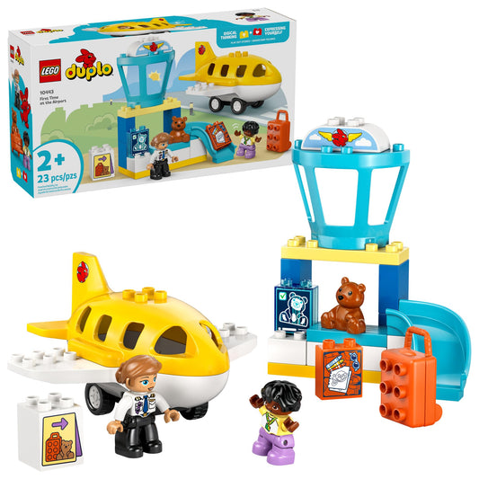 LEGO DUPLO Town airport suitcase demonstrates hands-on packing for early travel imagination.
