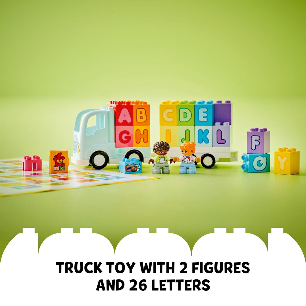 LEGO DUPLO Alphabet ABC-Book element offers a tactile way to practice letter recognition.