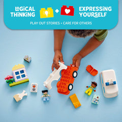 LEGO DUPLO Ambulance with stretcher for pretend patient transport