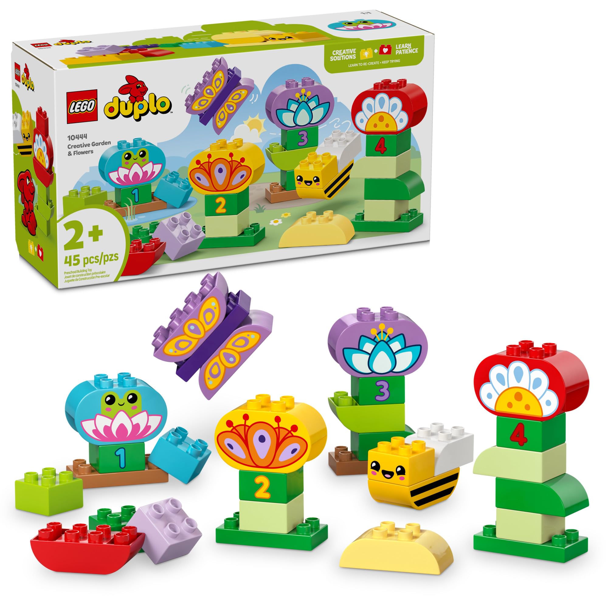 LEGO DUPLO Town Creative Garden & Flowers bricks for open-ended play and color exploration.