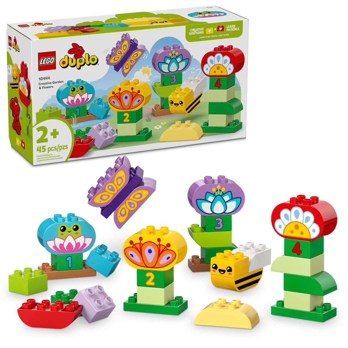 LEGO DUPLO Town Creative Garden & Flowers bricks for open-ended play and color exploration.