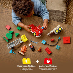 LEGO DUPLO Town Fire Truck Detachable Trailer highlights easy maneuvering for tiny hands