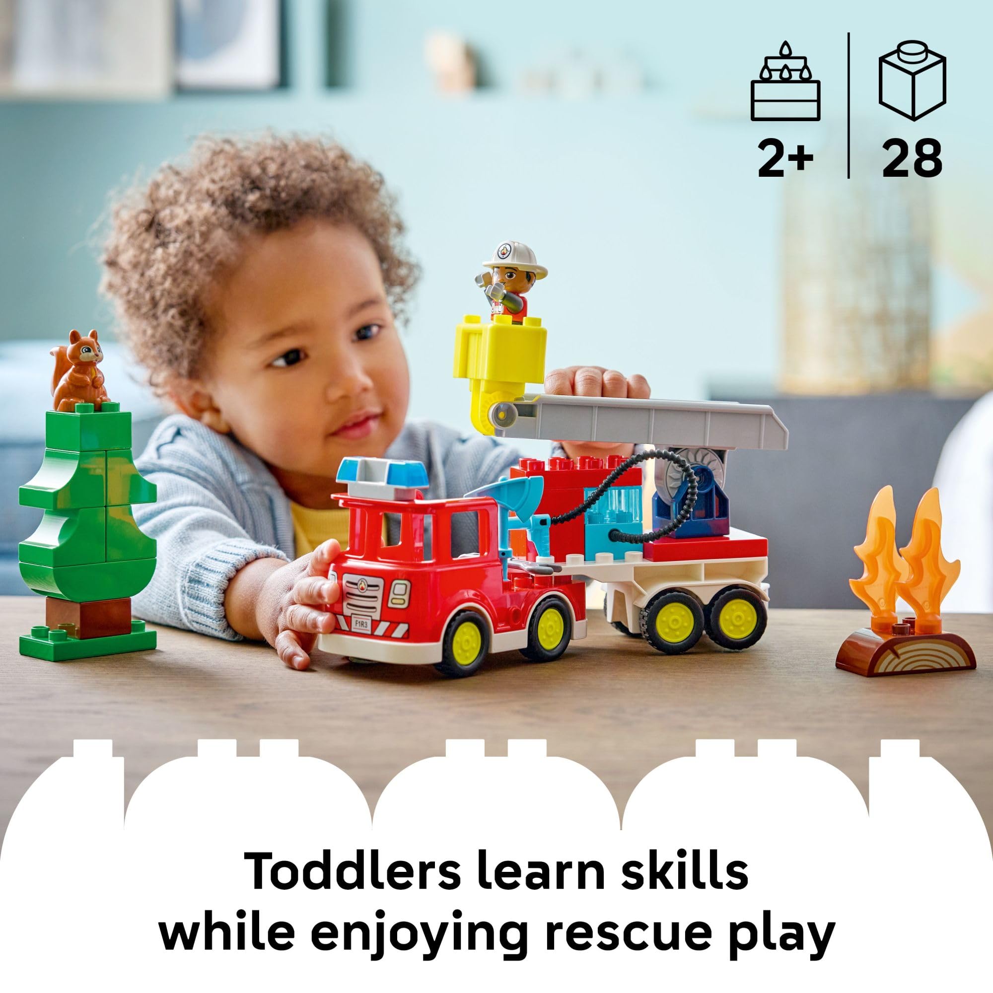 LEGO DUPLO Town Fire Truck with Firefighter figure showcases storytelling and bravery in play