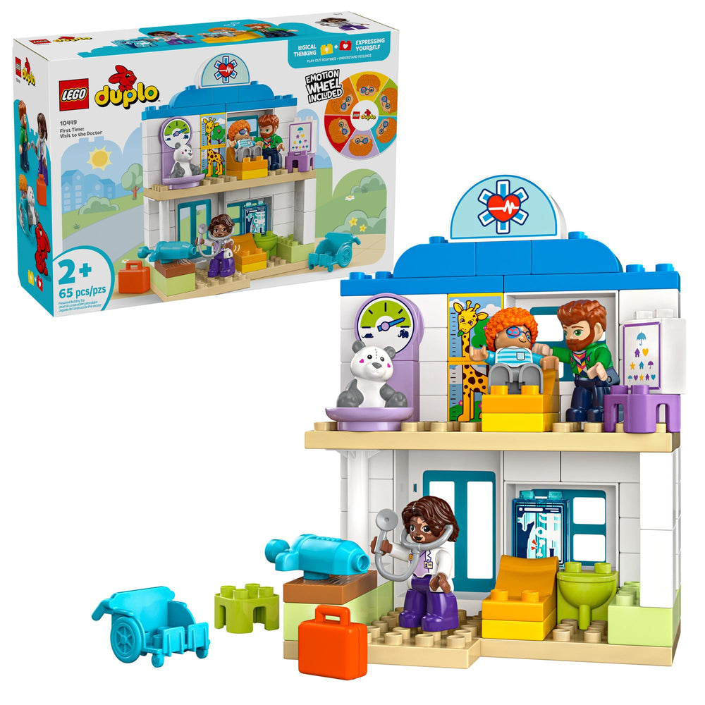 LEGO DUPLO Town First Time Visit doctor office building playset fosters empathy through pretend doctor visits