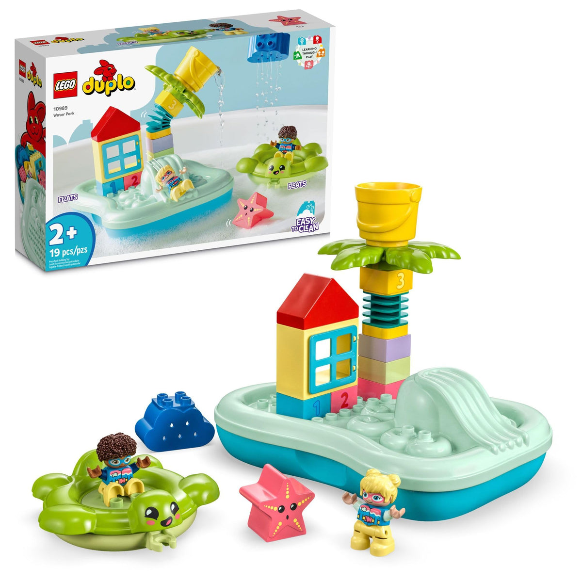 LEGO DUPLO Town Water Park 10989: floating island and turtle ring for imaginative bath play