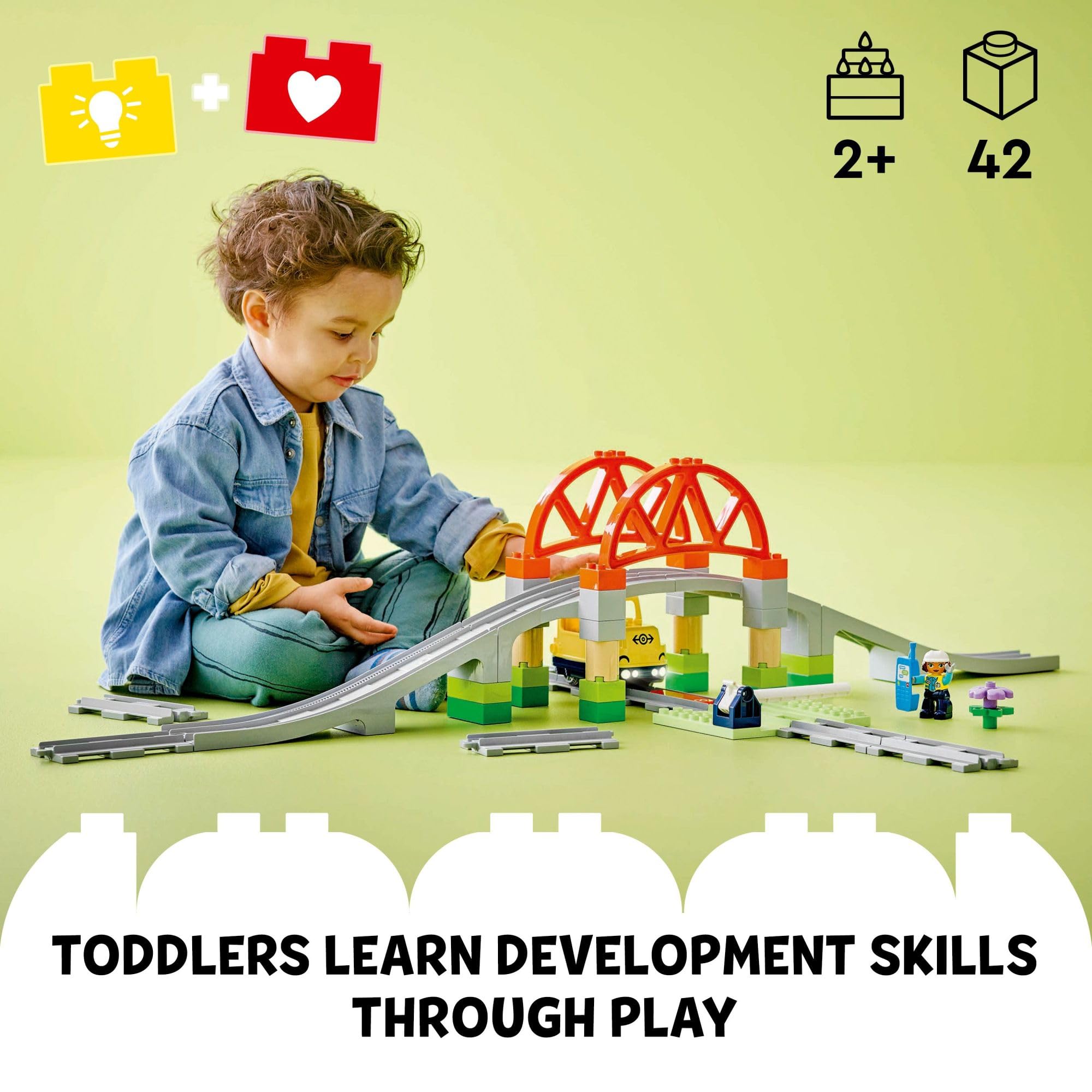 LEGO DUPLO Train Track Pieces 10426 – versatile tracks for expanding toddler railroad adventures.