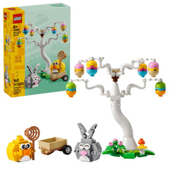 LEGO Easter Bunny and Chick Egg Hunt tree scene offers imaginative spring play and decor.