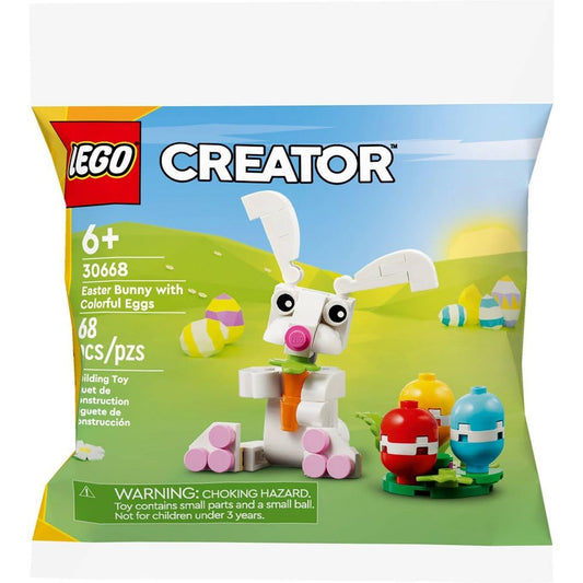 LEGO Easter Bunny with carrot and eggs: portable, on-the-go play.