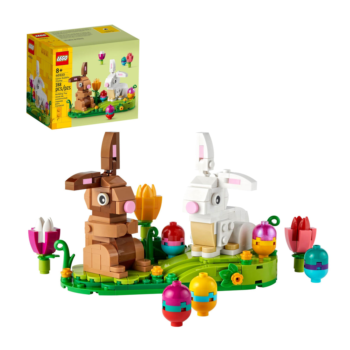 LEGO Easter Rabbits 40523 bunnies scene enhances spring décor and playful display