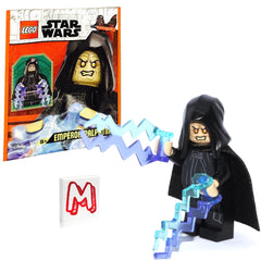 LEGO Emperor Palpatine figure with two electric bolts for dramatic display