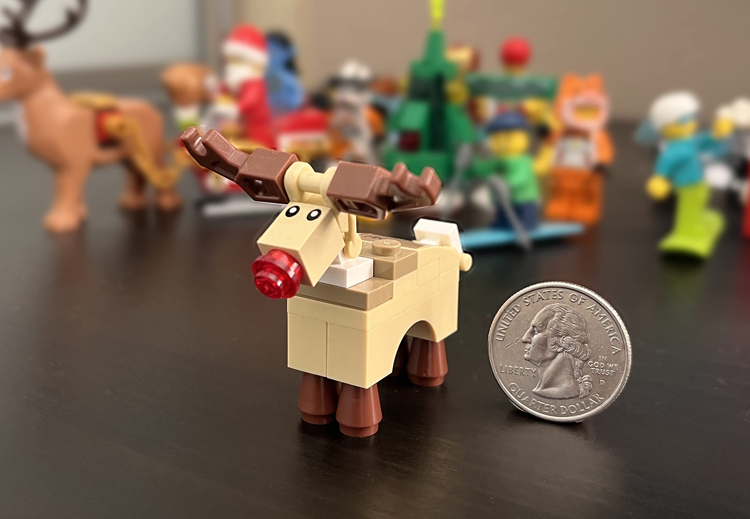 LEGO exclusive Minifigureland reindeer adds authentic holiday decor for collectors.