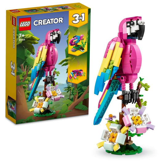 LEGO Creator 31144 Exotic Pink Parrot on a perch, inviting imaginative play