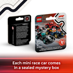 LEGO F1 wheels in motion on mini race cars for dynamic play