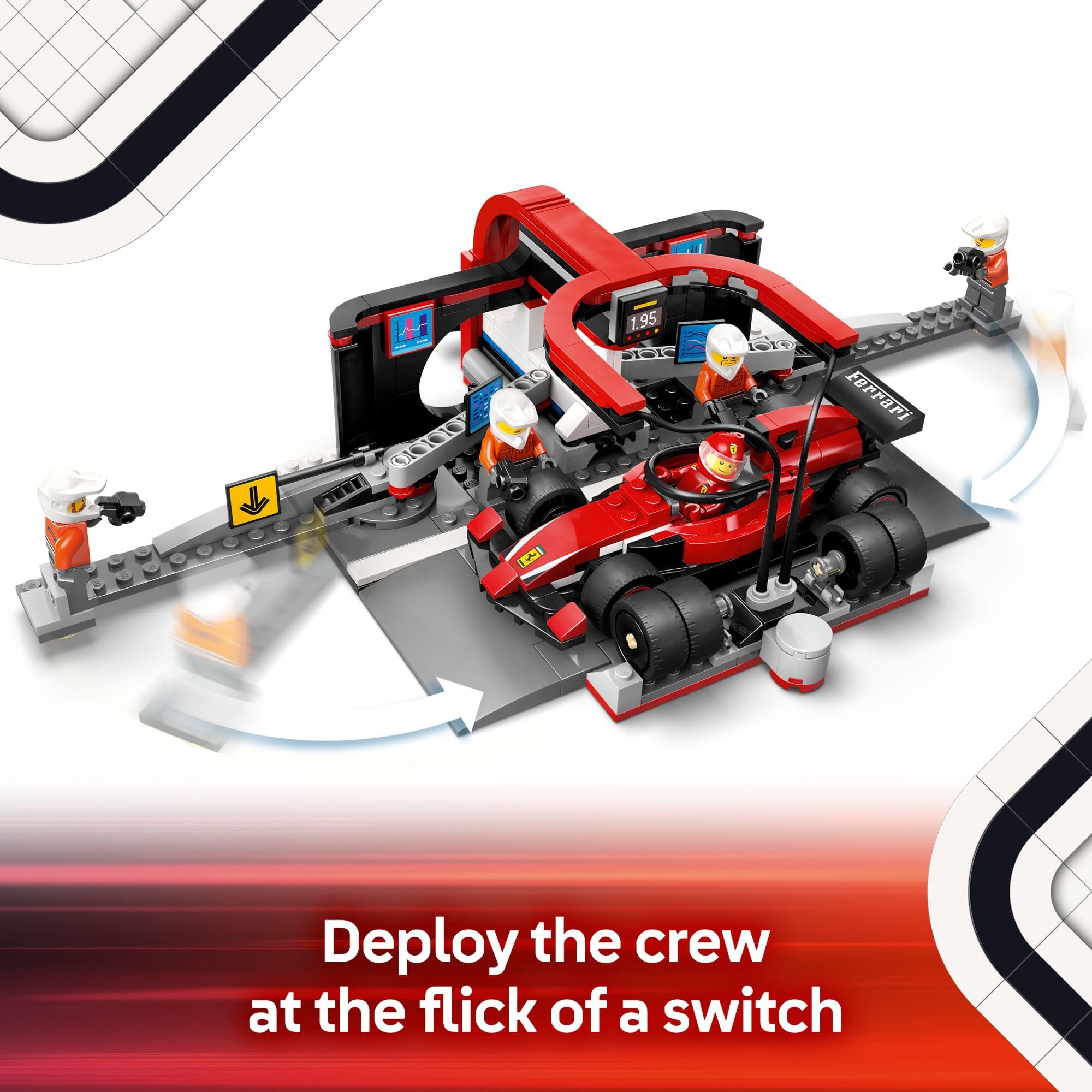 LEGO F1 Ferrari car build encourages creative engineering and racing stories.