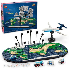 LEGO Family Holiday Memories map tiles highlight visited countries and future adventures.