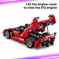 LEGO Technic Ferrari FXX K V12 engine with moving pistons.